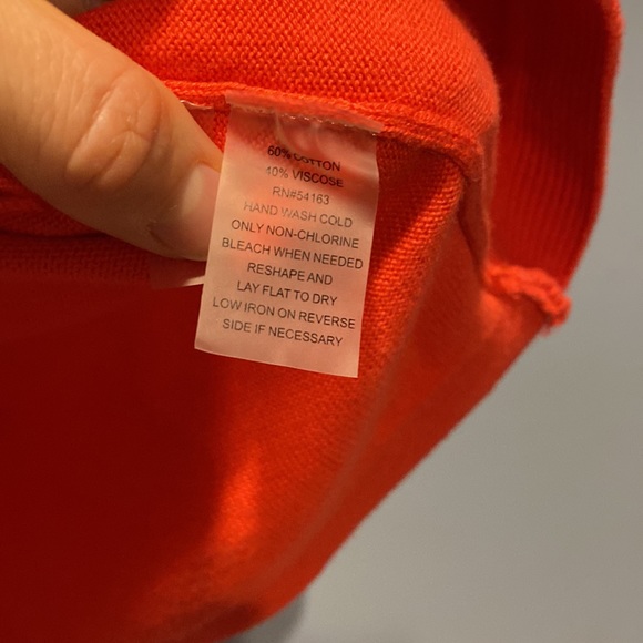 Calvin Klein Bright Coral Color Knit Sweater with Golden Zipper - Picture 7 of 7